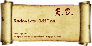 Radovics Dóra névjegykártya