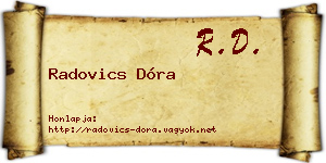 Radovics Dóra névjegykártya